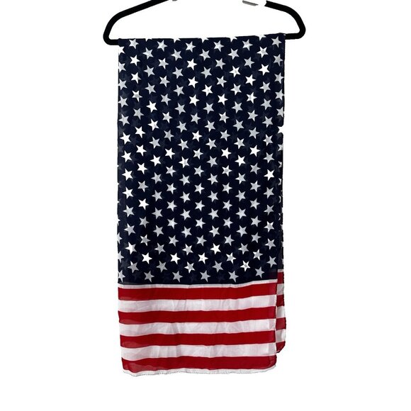 American Flag USA Americana Scarf Sheer Turning Point Head Scarf Wrap Shawl Chic - Picture 3 of 5